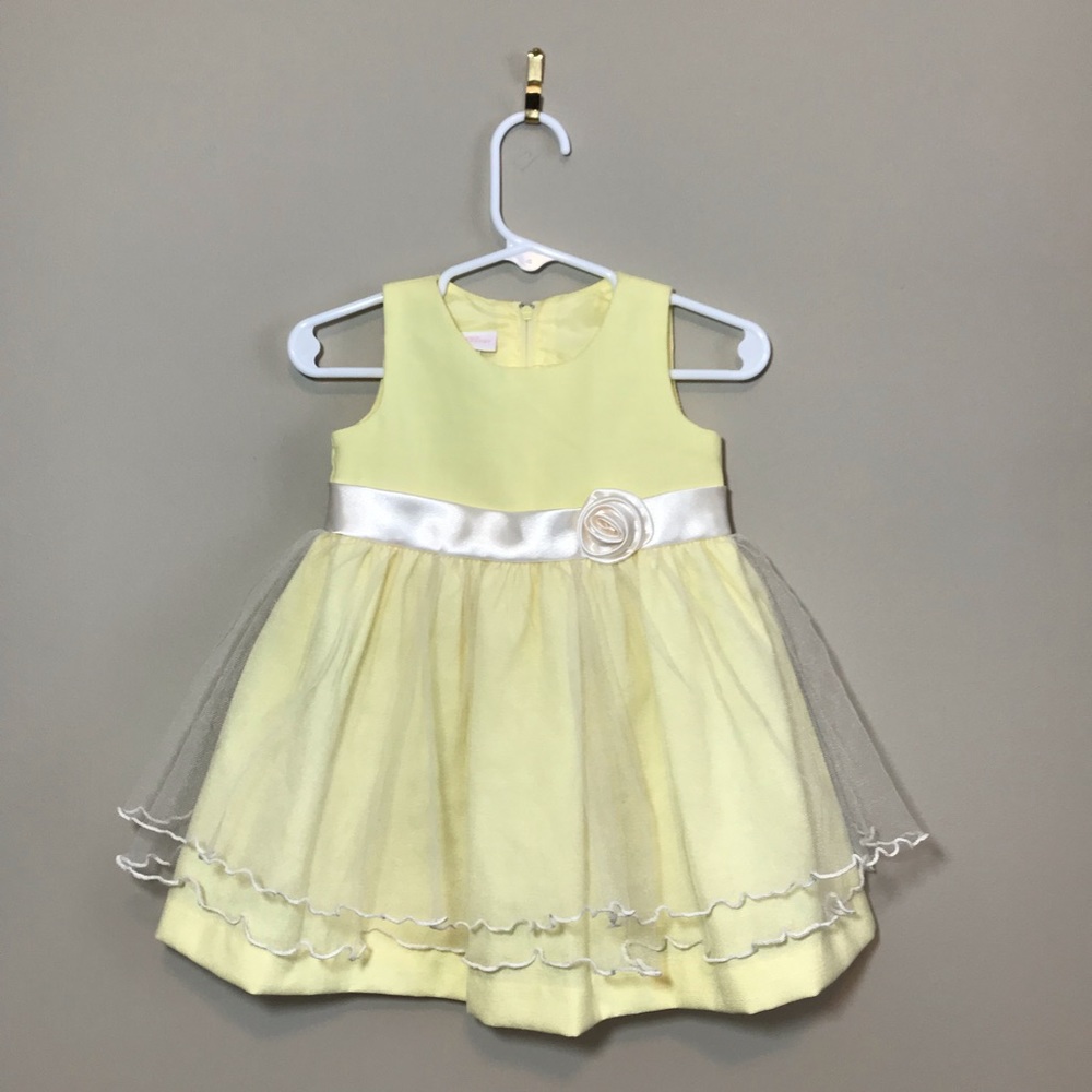 Bonnie baby light yellow formal style dress